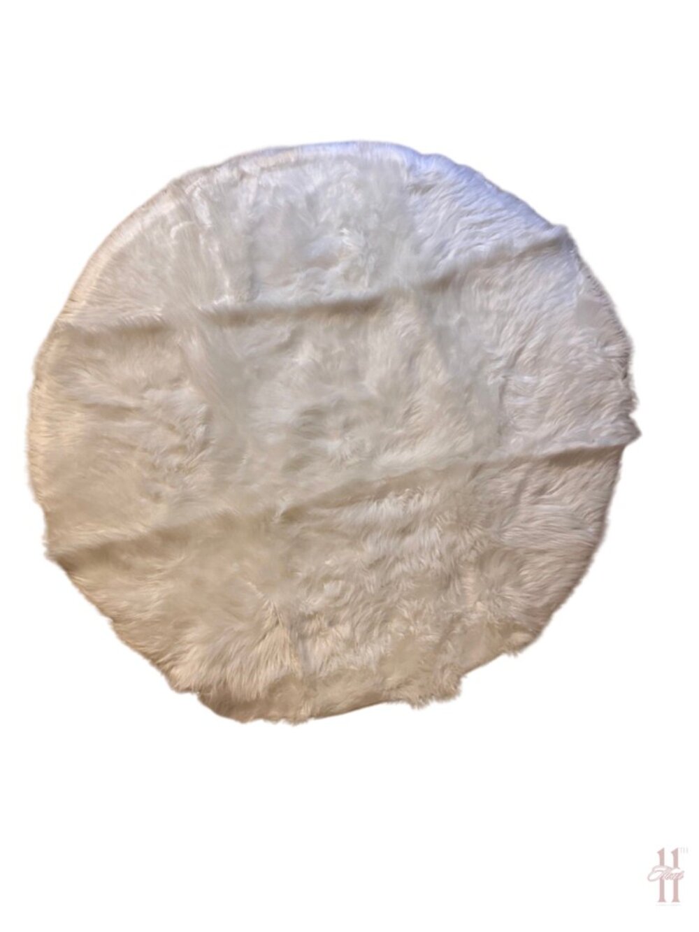 NEW Kroma Carpets Faux Sheepskin Round Area Rug - White